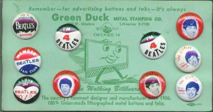 Badge Buttons Green Duck On Card USA